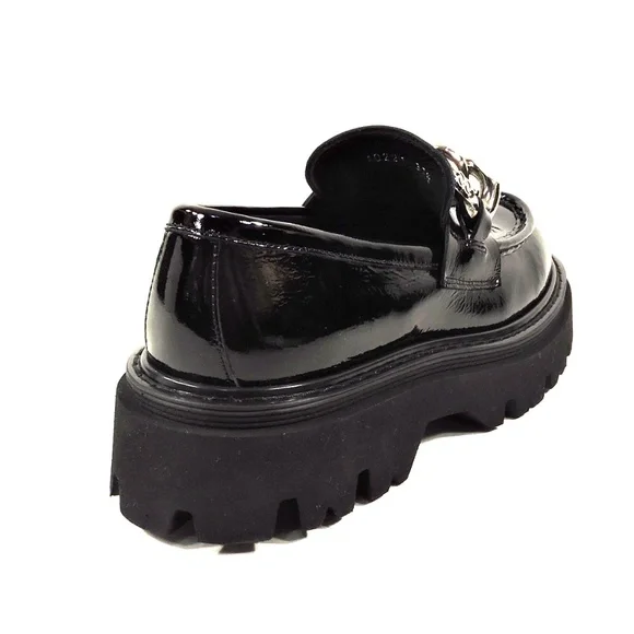 CASADEI 🇮🇹 WOMENS BLACK PATENT LEATHER COMFORT LOAFERS - Picture 4 of 7